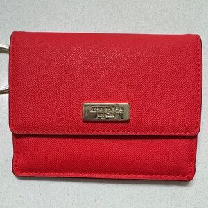 Kate Spade Red Wallet with Gold Accent